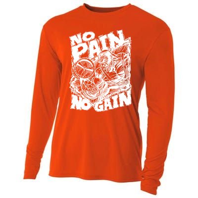 No Pain No Gain Muscle Great Gift Motivational Gym Workout Gift Meaningful Gift Cooling Performance Long Sleeve Crew