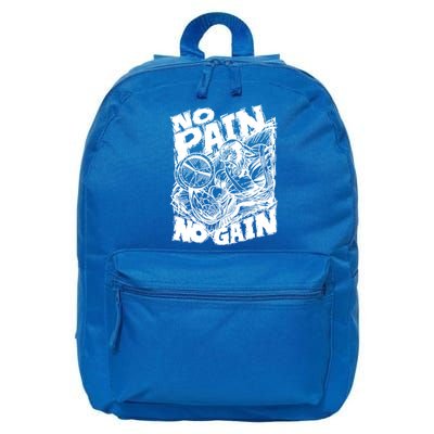 No Pain No Gain Muscle Great Gift Motivational Gym Workout Gift Meaningful Gift 16 in Basic Backpack