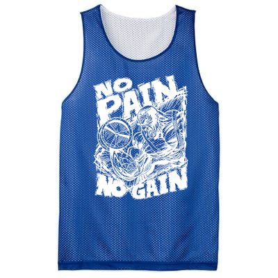 No Pain No Gain Muscle Great Gift Motivational Gym Workout Gift Meaningful Gift Mesh Reversible Basketball Jersey Tank