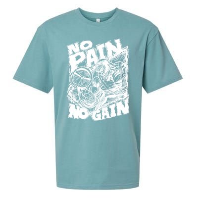 No Pain No Gain Muscle Great Gift Motivational Gym Workout Gift Meaningful Gift Sueded Cloud Jersey T-Shirt