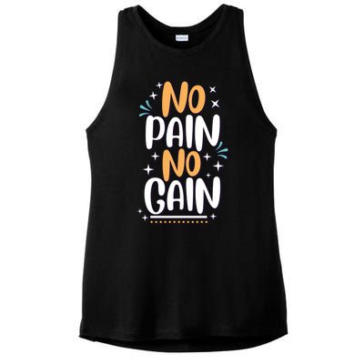 No Pain No Gain Gift Ladies PosiCharge Tri-Blend Wicking Tank