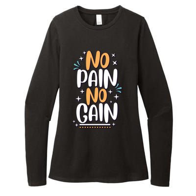 No Pain No Gain Gift Womens CVC Long Sleeve Shirt