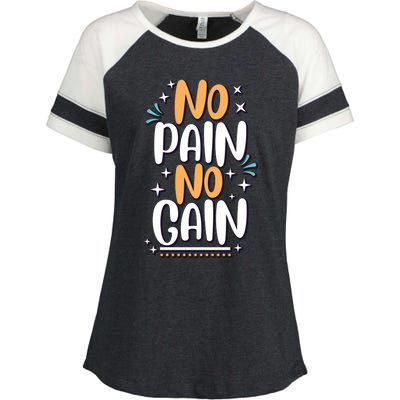 No Pain No Gain Gift Enza Ladies Jersey Colorblock Tee