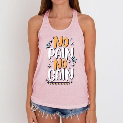 No Pain No Gain Gift Women's Knotted Racerback Tank