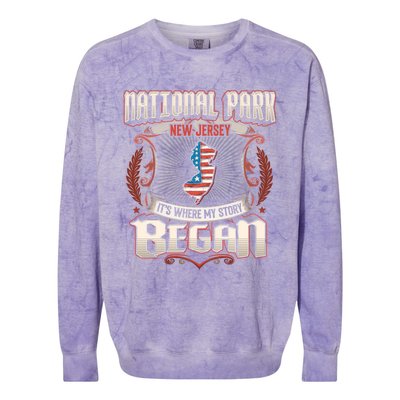 National Park New Jersey Usa Flag 4th Of July Gift Colorblast Crewneck Sweatshirt