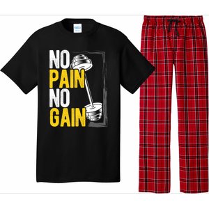 No Pain No Gain Workout Gym Lifting Gift Pajama Set