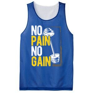 No Pain No Gain Workout Gym Lifting Gift Mesh Reversible Basketball Jersey Tank