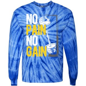 No Pain No Gain Workout Gym Lifting Gift Tie-Dye Long Sleeve Shirt