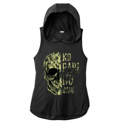 No Pain No Gaingift Skull Mindset Motivation Gym Gift Ladies PosiCharge Tri-Blend Wicking Draft Hoodie Tank