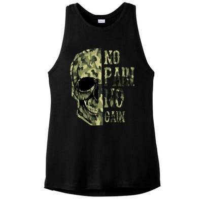 No Pain No Gaingift Skull Mindset Motivation Gym Gift Ladies PosiCharge Tri-Blend Wicking Tank