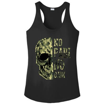 No Pain No Gaingift Skull Mindset Motivation Gym Gift Ladies PosiCharge Competitor Racerback Tank