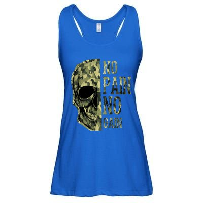 No Pain No Gaingift Skull Mindset Motivation Gym Gift Ladies Essential Flowy Tank