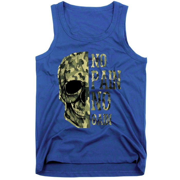 No Pain No Gaingift Skull Mindset Motivation Gym Gift Tank Top