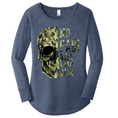 No Pain No Gaingift Skull Mindset Motivation Gym Gift Women's Perfect Tri Tunic Long Sleeve Shirt