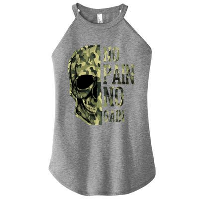 No Pain No Gaingift Skull Mindset Motivation Gym Gift Women's Perfect Tri Rocker Tank