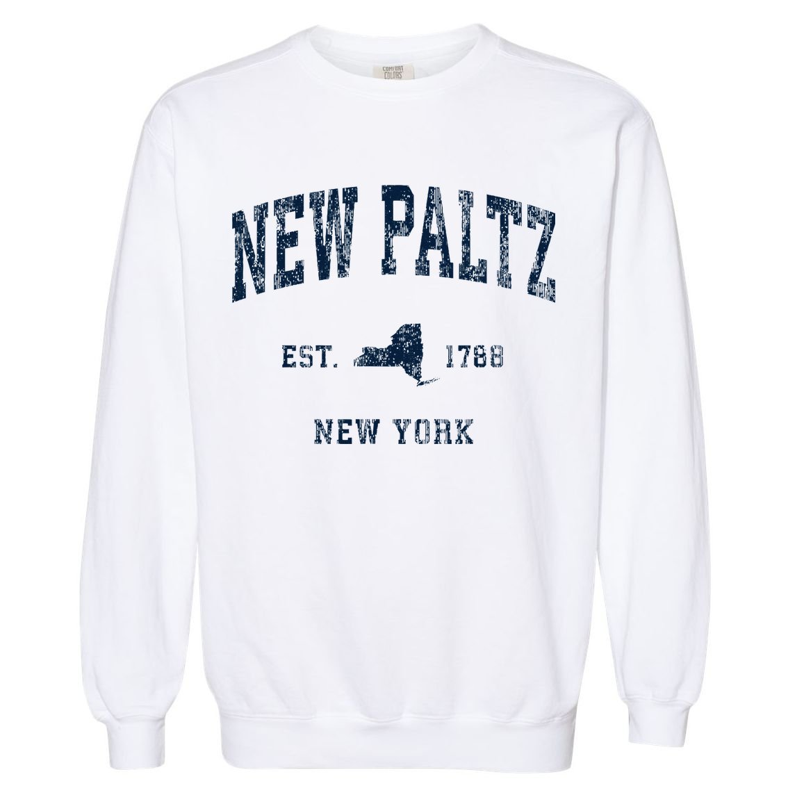 New Paltz New York Ny Vintage Athletic Sports Design Garment-Dyed Sweatshirt