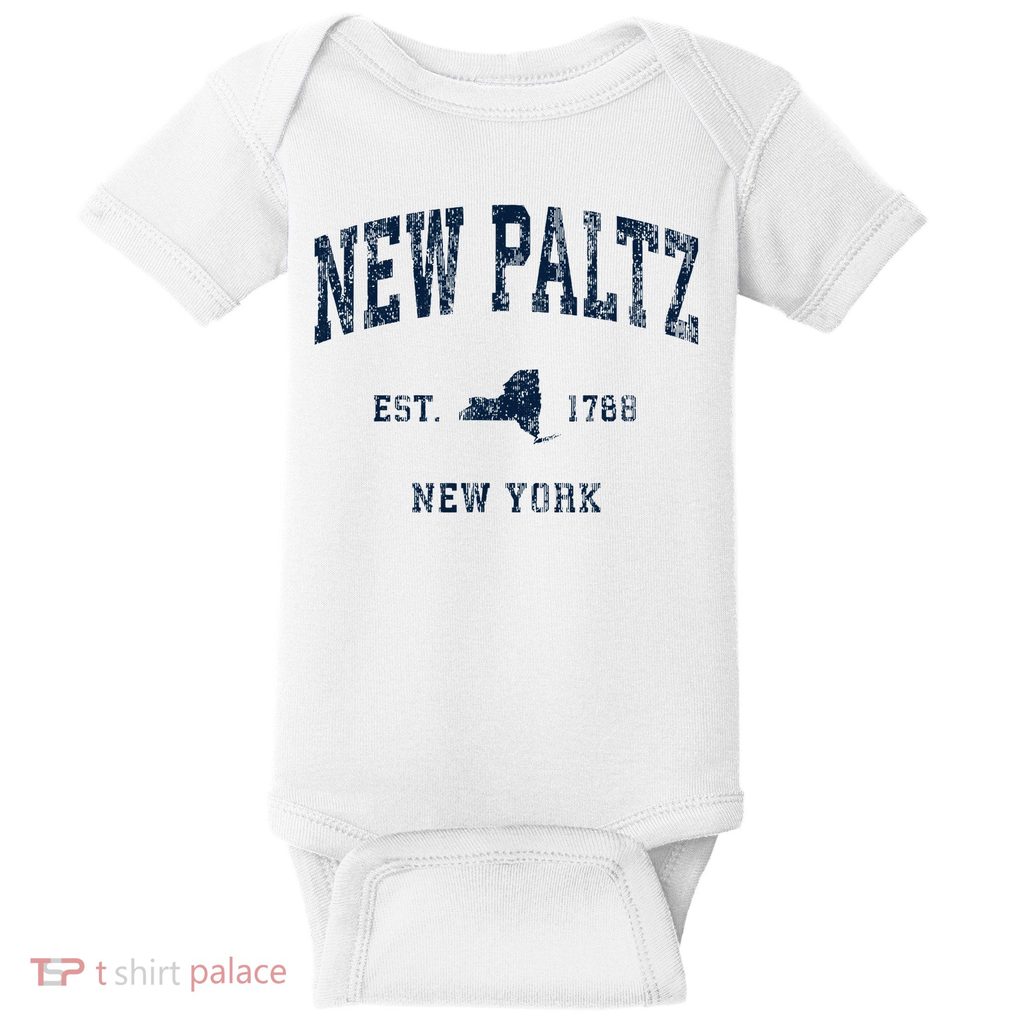 New Paltz New York Ny Vintage Athletic Sports Design Baby Bodysuit