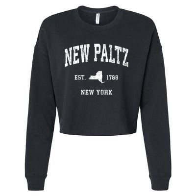 New Paltz New York Ny Vintage Athletic Cropped Pullover Crew