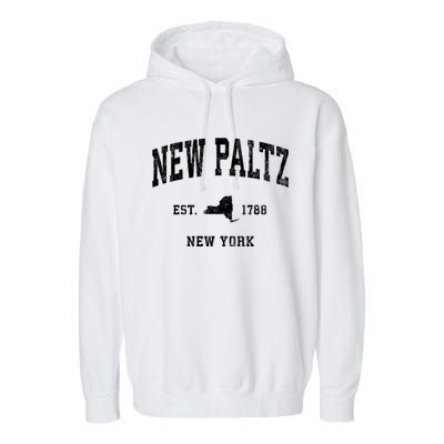 New Paltz New York Ny Vintage Athletic Garment-Dyed Fleece Hoodie