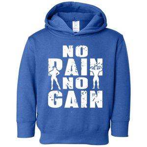 No Pain No Gain Awesome Retro Fitness Trainer Present Funny Gift Toddler Hoodie