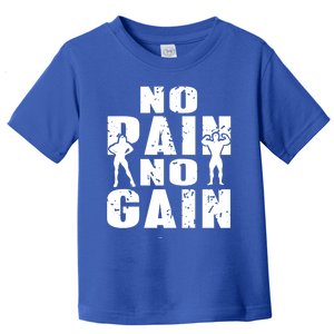 No Pain No Gain Awesome Retro Fitness Trainer Present Funny Gift Toddler T-Shirt