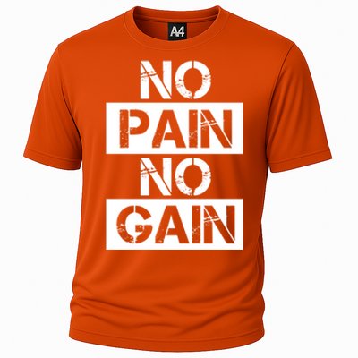 No Pain No Gain Beast Workout Muscular Gym Distressed Gift Cooling Performance Crew T-Shirt