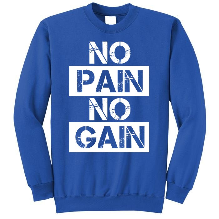 No Pain No Gain Beast Workout Muscular Gym Distressed Gift Sweatshirt