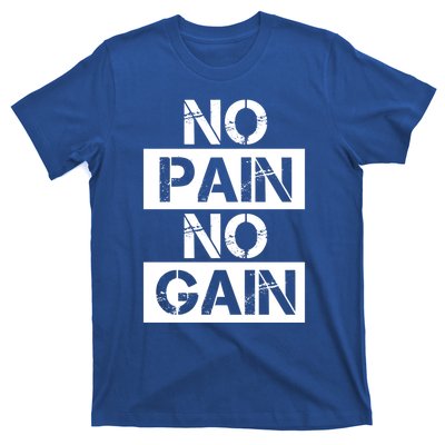 No Pain No Gain Beast Workout Muscular Gym Distressed Gift T-Shirt