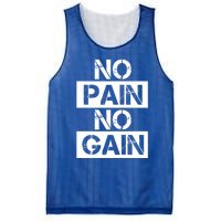 No Pain No Gain Beast Workout Muscular Gym Distressed Gift Mesh Reversible Basketball Jersey Tank