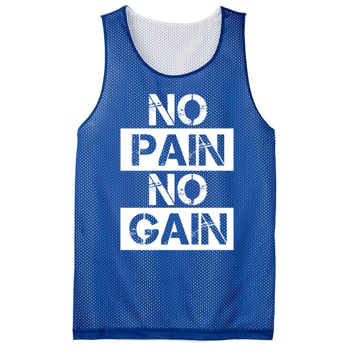 No Pain No Gain Beast Workout Muscular Gym Distressed Gift Mesh Reversible Basketball Jersey Tank