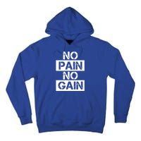 No Pain No Gain Beast Workout Muscular Gym Distressed Gift Tall Hoodie