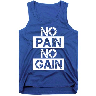 No Pain No Gain Beast Workout Muscular Gym Distressed Gift Tank Top