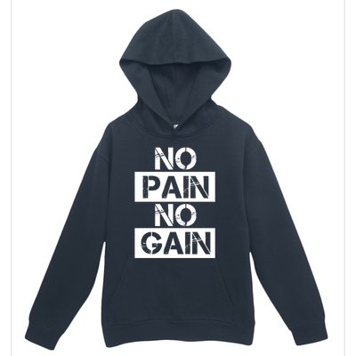 No Pain No Gain Beast Workout Muscular Gym Distressed Gift Urban Pullover Hoodie