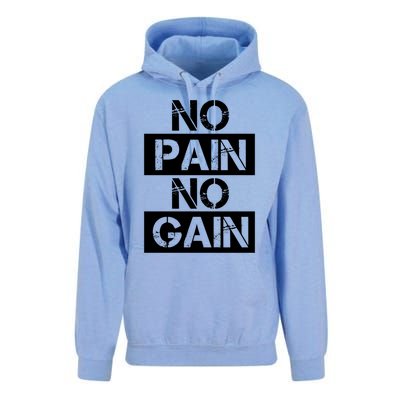 No Pain No Gain Beast Workout Muscular Gym Distressed Gift Unisex Surf Hoodie