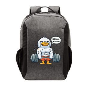 No Pain No Gain Funny Duck Gym Workout & Fitness Training Vector Backpack