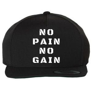 No Pain No Gain Workout Fitness Gym Wool Snapback Cap