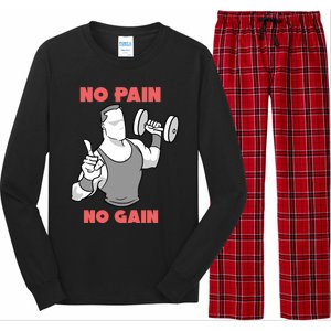 No Pain No Gain For Weightlifters Funny Gift Long Sleeve Pajama Set