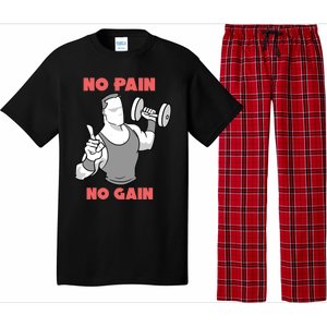 No Pain No Gain For Weightlifters Funny Gift Pajama Set