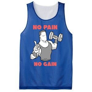 No Pain No Gain For Weightlifters Funny Gift Mesh Reversible Basketball Jersey Tank