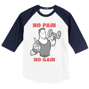 No Pain No Gain For Weightlifters Funny Gift Baseball Sleeve Shirt