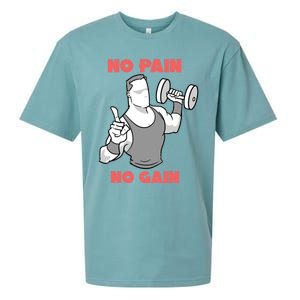 No Pain No Gain For Weightlifters Funny Gift Sueded Cloud Jersey T-Shirt