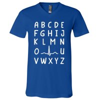 Nurse Pqrst Nursing Student Ekg Alphabet Funny Nurse Gift V-Neck T-Shirt