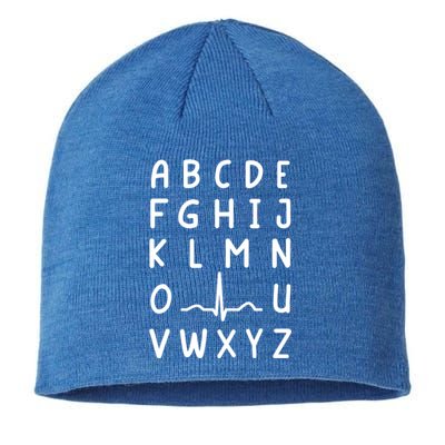 Nurse Pqrst Nursing Student Ekg Alphabet Funny Nurse Gift Sustainable Beanie