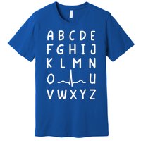 Nurse Pqrst Nursing Student Ekg Alphabet Funny Nurse Gift Premium T-Shirt