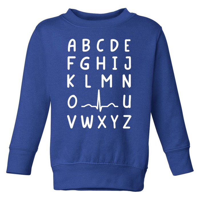 Nurse Pqrst Nursing Student Ekg Alphabet Funny Nurse Gift Toddler Sweatshirt