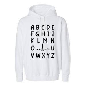 Nurse Pqrst Nursing Student Ekg Alphabet Funny Nurse Gift Garment-Dyed Fleece Hoodie