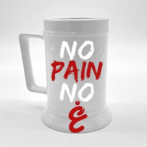 No Pain No Gain Funny Arabic Motivational Gym Meaningful Gift Beer Stein