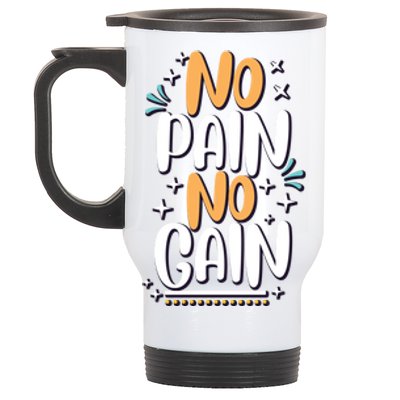 No Pain No Gain Gift Stainless Steel Travel Mug