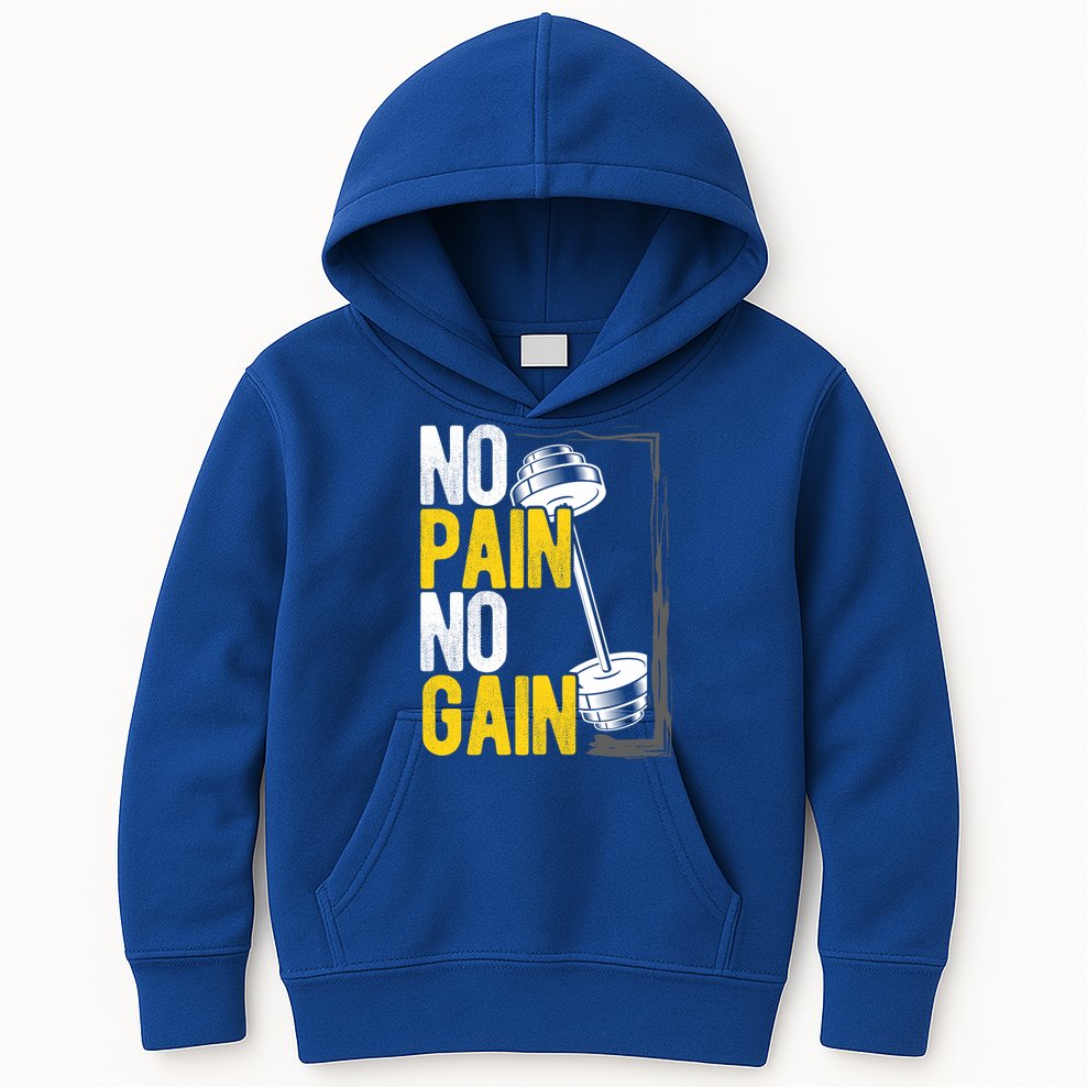 No Pain No Gain Workout Gym Lifting Gift Kids Hoodie