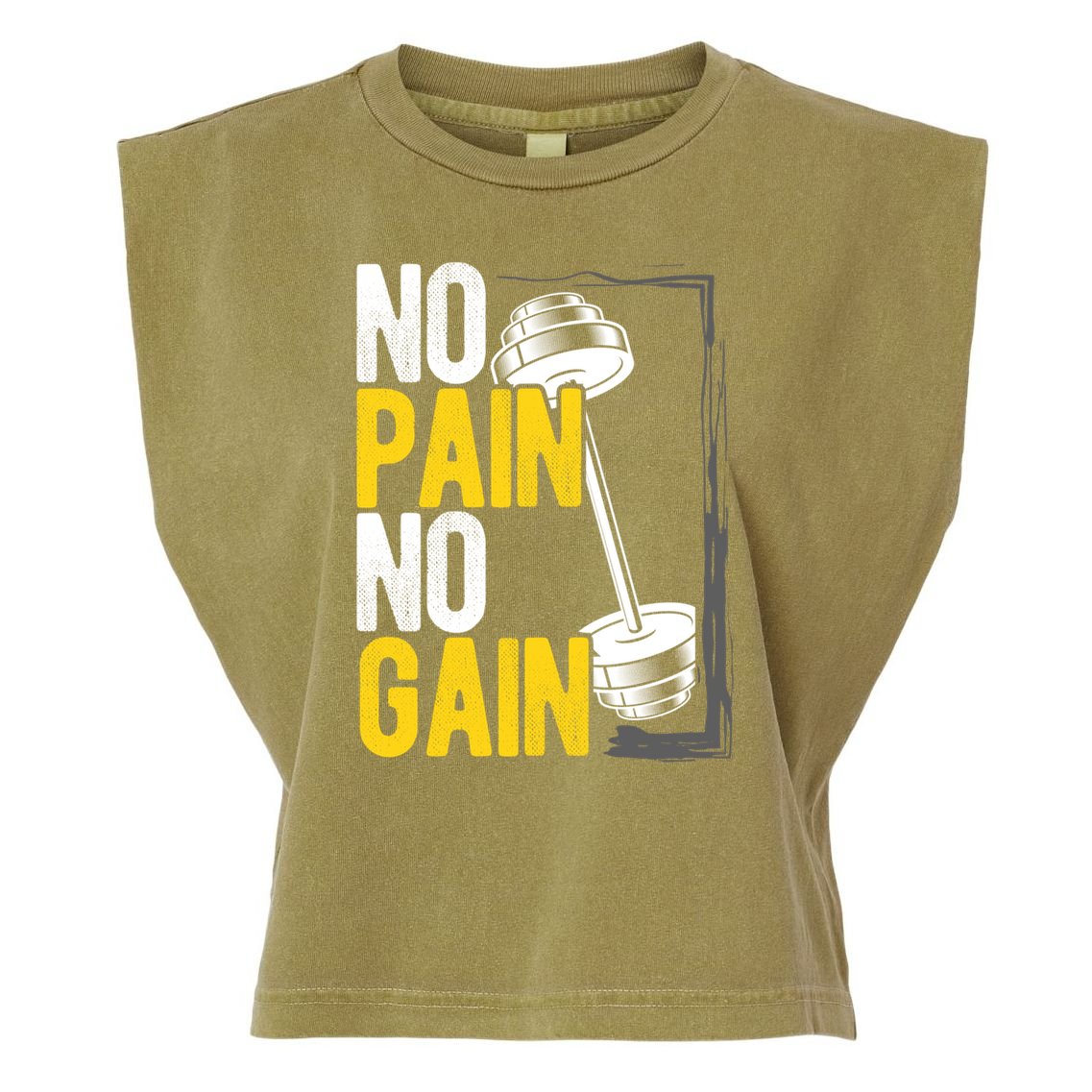 No Pain No Gain Workout Gym Lifting Gift Garment-Dyed Women's Muscle Tee